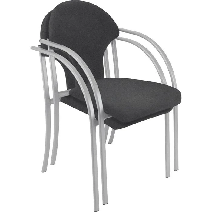 Nowy-Styl Visa Alu Besucherstuhl 2 Stück, Stoff Schwarz, Vierfußstuhl Stapelbar, Mit Armlehnen 5 Nowy-Styl Visa Alu Besucherstuhl 2 Stück, Stoff Schwarz, Vierfußstuhl Stapelbar, Mit Armlehnen – Bild 3