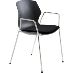 Mayer Besucherstuhl MyPRIMO, 2511 01, Stapelbar, Mit Armlehnen, Kunststoff/Stoff, Anthrazit/schwarz