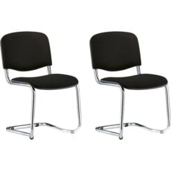 Einrichtungsgeschäft 27 Nowy-Styl Besucherstuhl Iso Swing, Stapelbar, Freischwinger, Stoff, Schwarz, 2 Stück