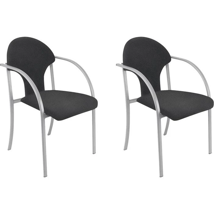 Nowy-Styl Visa Alu Besucherstuhl 2 Stück, Stoff Schwarz, Vierfußstuhl Stapelbar, Mit Armlehnen 3 Nowy-Styl Visa Alu Besucherstuhl 2 Stück, Stoff Schwarz, Vierfußstuhl Stapelbar, Mit Armlehnen