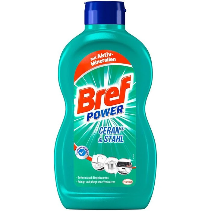 Bref Glaskeramikreiniger Power Ceran & Stahl, Flüssig, Glaskeramik- Und Edelstahlreiniger, 500ml