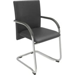 Bisley Besucherstuhl Classy, Stapelbar, Mit Armlehnen, Freischwinger, Stoff, Schwarz