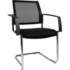 Topstar BtoB 20, Besucherstuhl 2 Stück, Stoff/Netz Schwarz, Freischwinger Stapelbar, Mit Armlehnen -Einrichtungsgeschäft c62d0dbd702cca573f6e812516f0e549dd41d732 besucherstuhl topstar btob 20 chrom stapelbar