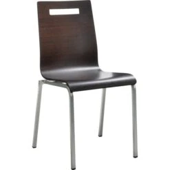 Mayer Besucherstuhl MyLIFE, 2119, Perlsilber, Vierfußstuhl, Holz, Wenge, Stapelbar