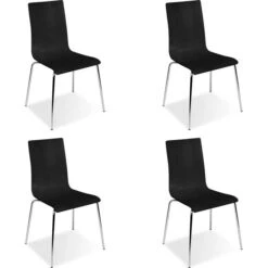 Einrichtungsgeschäft 31 Nowy-Styl Besucherstuhl Cafe VII, Stapelbar, Vierfußstuhl, Holz, Schwarz, 4 Stück