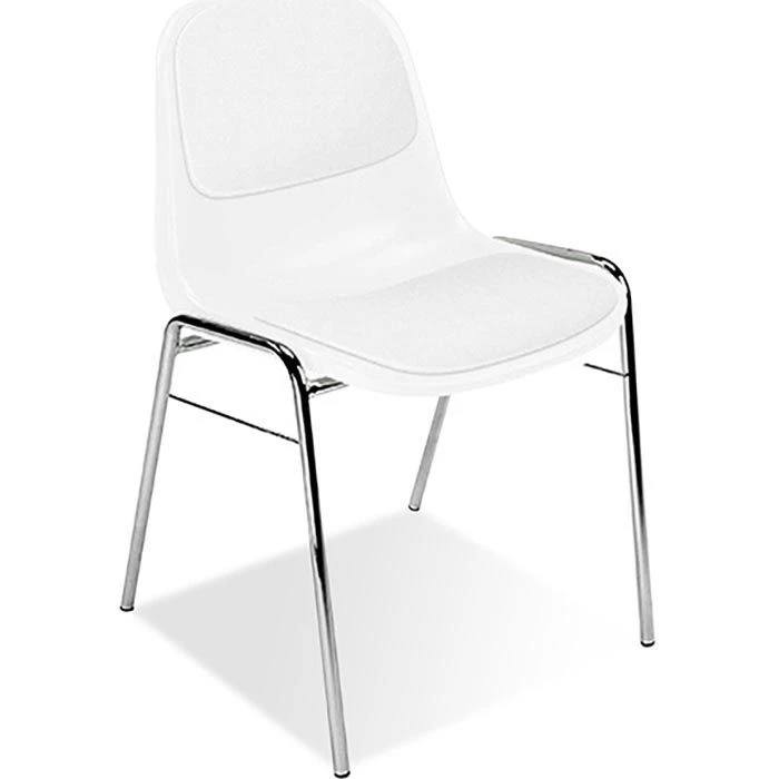 Nowy-Styl Besucherstuhl Beta Plus Chrom, Stapelbar, Vierfußstuhl, Kunststoff/Kunstleder, Weiß, 4 Stück 4 Nowy-Styl Besucherstuhl Beta Plus Chrom, Stapelbar, Vierfußstuhl, Kunststoff/Kunstleder, Weiß, 4 Stück – Bild 2