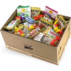 Geschenkset Mini-Palette Naschkiste, Süßigkeiten-Mischung Mit Schokoriegeln, Bonbons...